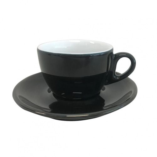 zwarte Style Koffie kop en schotel 15 cl. SET met mogelijkheid tot bedrukken
